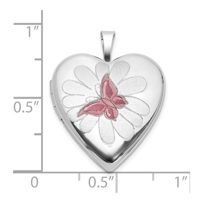 Sterling Silver Butterfly Heart Locket – view 6