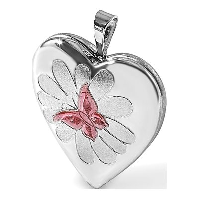 Sterling Silver Butterfly Heart Locket – view 7