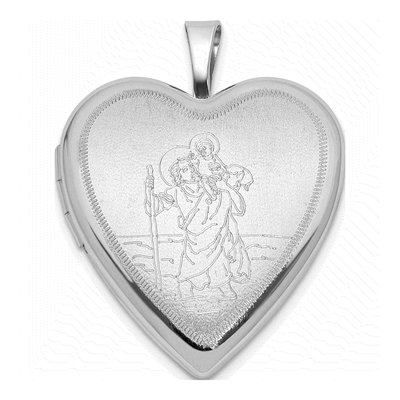 Sterling Silver St Christopher Heart Locket