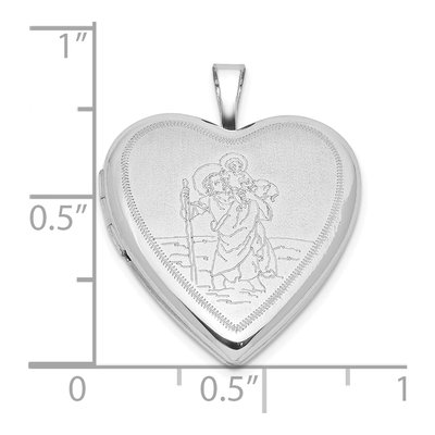 Sterling Silver St Christopher Heart Locket – view 5
