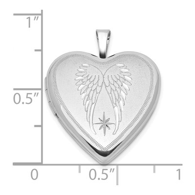 Sterling Silver Angel Wings Heart Locket – view 6