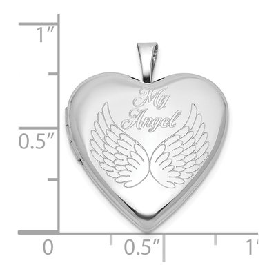 Sterling Silver Angel Wings Heart Locket – view 5