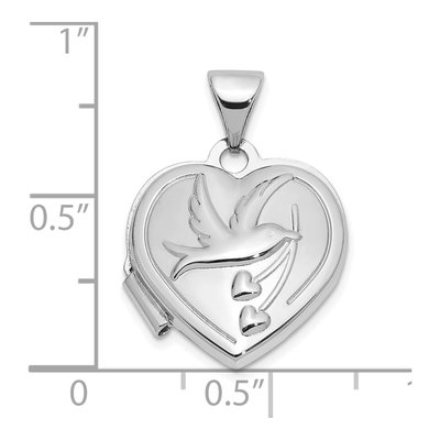 Sterling Silver Dove Heart Locket – view 6