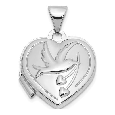 Sterling Silver Dove Heart Locket