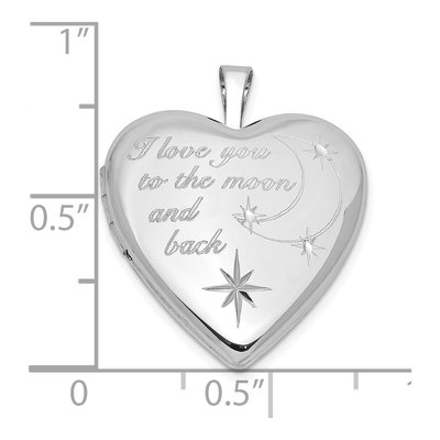 Sterling Silver I Love You to Moon Heart Locket – view 6