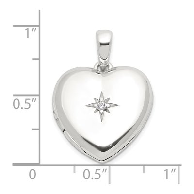 Sterling Silver CZ Heart Locket – view 6