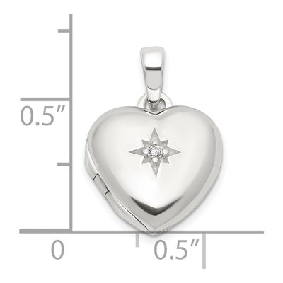 Sterling Silver CZ Heart Locket – view 6