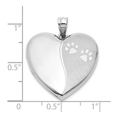 Sterling Silver Paw Print Heart Locket – view 5