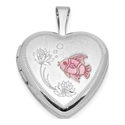Sterling Silver Fish Heart Locket