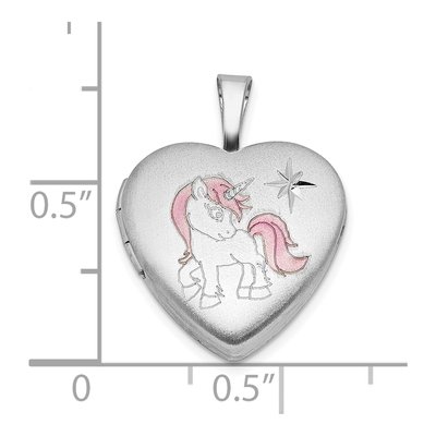 Sterling Silver Unicorn Heart Locket – view 6
