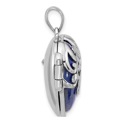 Sterling Silver Lapis Lazuli Heart Locket – view 2