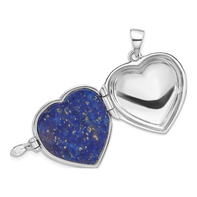 Sterling Silver Lapis Lazuli Heart Locket – view 4