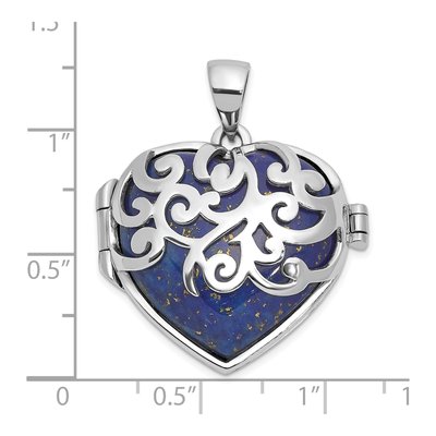 Sterling Silver Lapis Lazuli Heart Locket – view 5