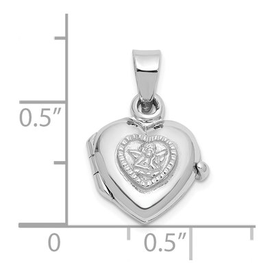 Sterling Silver Guardian Angel Heart Locket – view 5