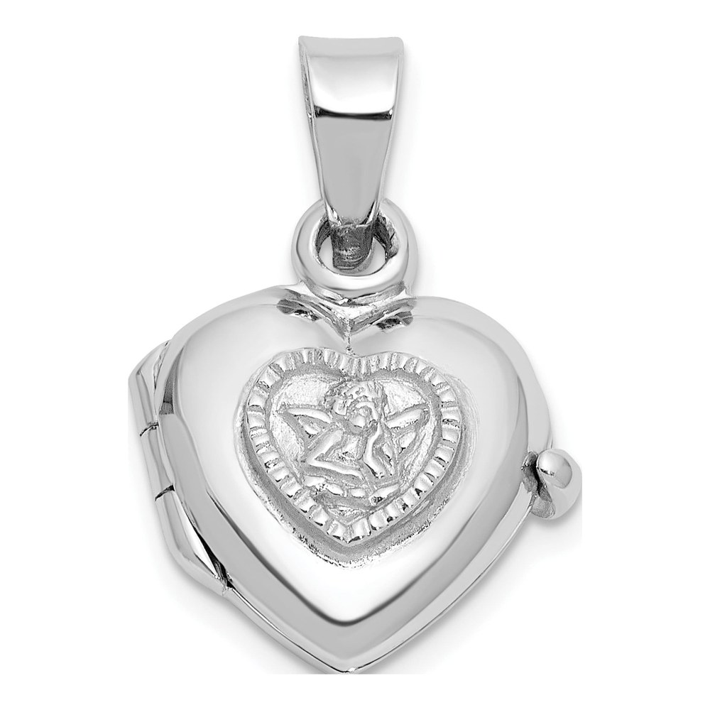 Sterling Silver Guardian Angel Heart Locket