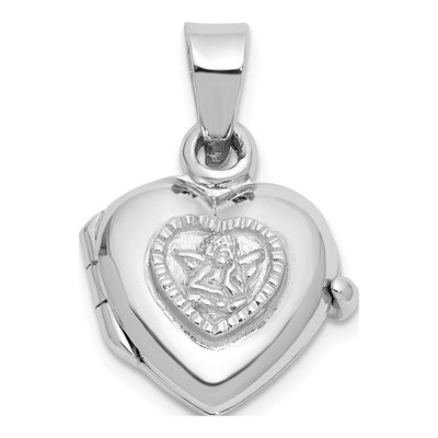 Sterling Silver Guardian Angel Heart Locket