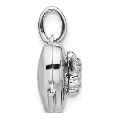 Sterling Silver CZ Bee Heart Locket – view 3
