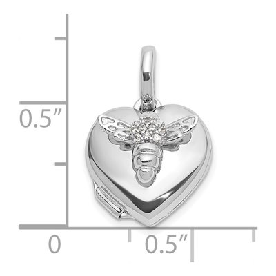 Sterling Silver CZ Bee Heart Locket – view 6