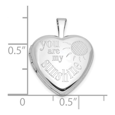 Sterling Silver You Are My Sunshine Heart Locket – view 6
