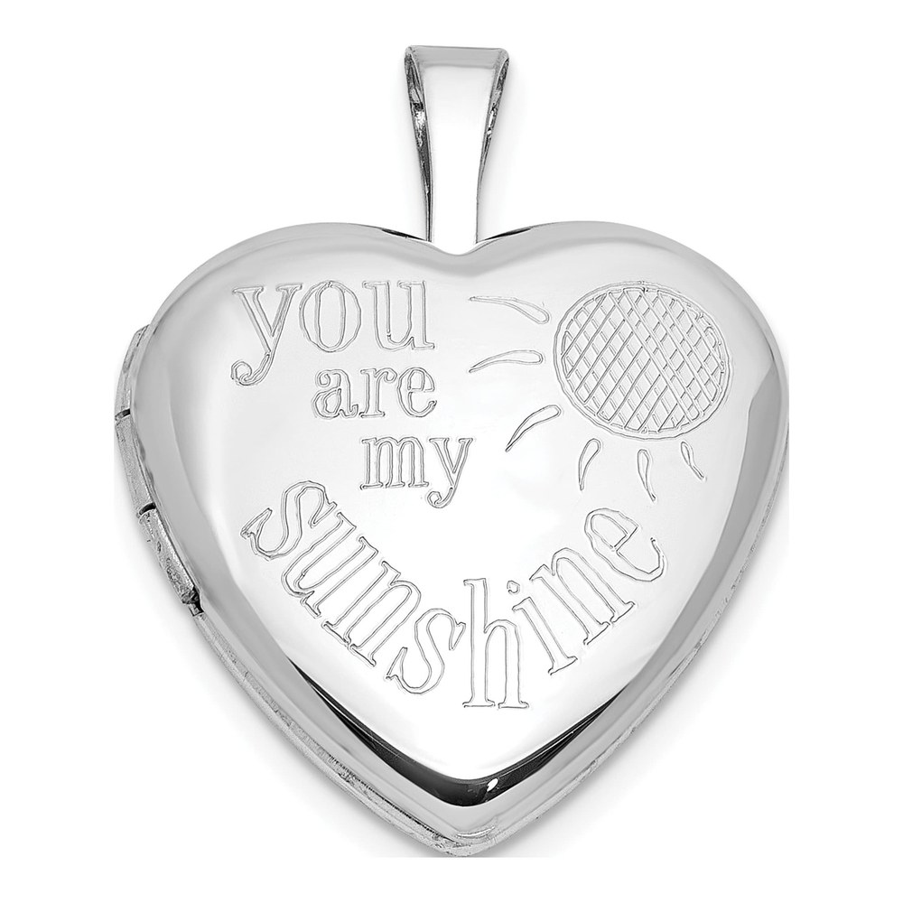 Sterling Silver You Are My Sunshine Heart Locket