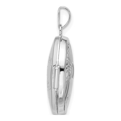 Sterling Silver Foot Prints Reversible Oval Locket – view 3