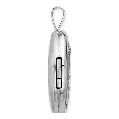 Sterling Silver 1/20 ct tw Diamond Angel Oval Locket – view 3