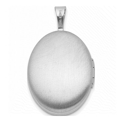 Sterling Silver 1/20 ct tw Diamond Angel Oval Locket – view 4