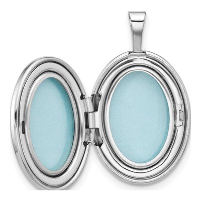 Sterling Silver 1/20 ct tw Diamond Angel Oval Locket – view 5