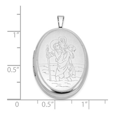 Sterling Silver St Christopher Oval Locket – view 5