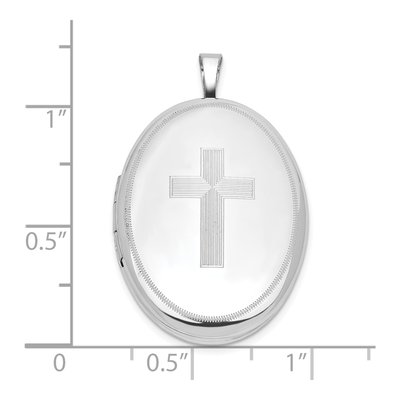 Sterling Silver Cross Oval Locket – view 5