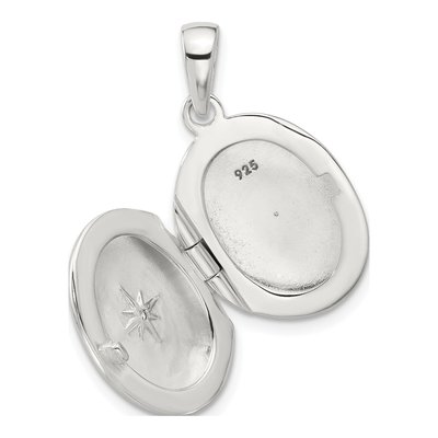 Sterling Silver CZ Oval Locket – view 4
