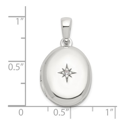 Sterling Silver CZ Oval Locket – view 5