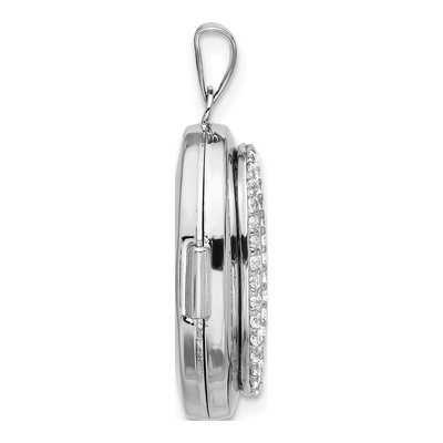 Sterling Silver CZ Oval Locket – view 2