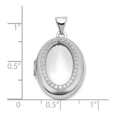 Sterling Silver CZ Oval Locket – view 5