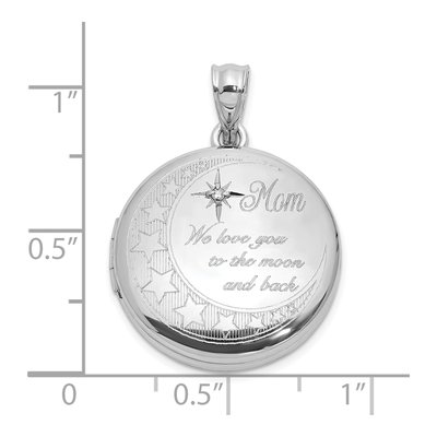 Sterling Silver CZ Mom Moon Stars Locket – view 5
