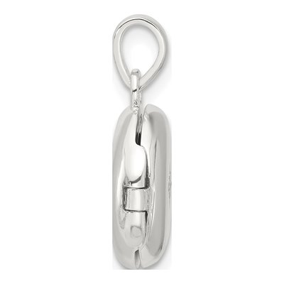 Sterling Silver CZ Round Locket – view 3