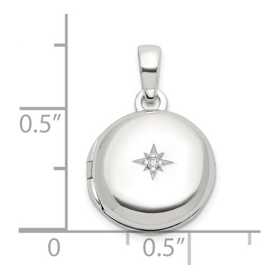 Sterling Silver CZ Round Locket – view 6