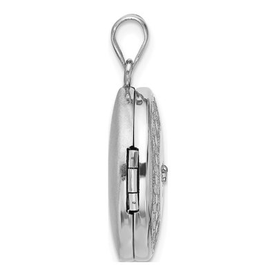 Sterling Silver 1/20 ct tw Diamond Star Round Locket – view 3