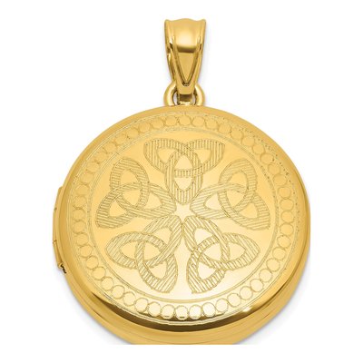 Gold-Plated Sterling Silver Garnet Celtic Trinity Locket