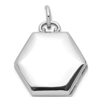 Sterling Silver CZ Star Hexagon Locket – view 4