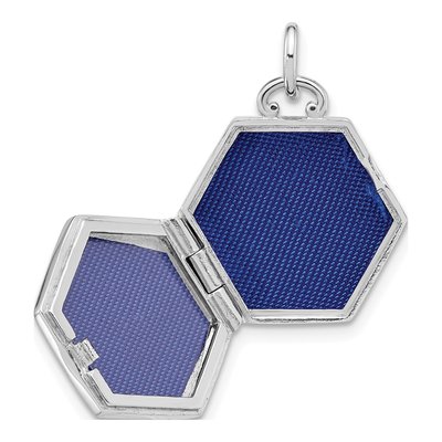 Sterling Silver CZ Star Hexagon Locket – view 5