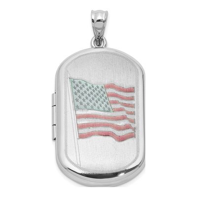 Sterling Silver Flag Locket