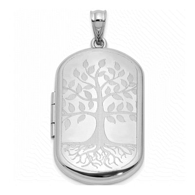 Sterling Silver Tree of Life Rectangle Locket