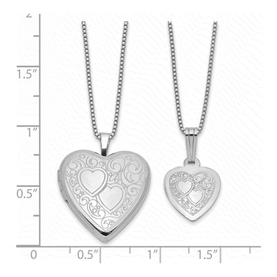 Sterling Silver Heart Locket Necklace Set – view 7