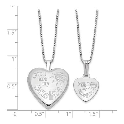 Sterling Silver 'You Are My' Locket Necklace Set – view 7