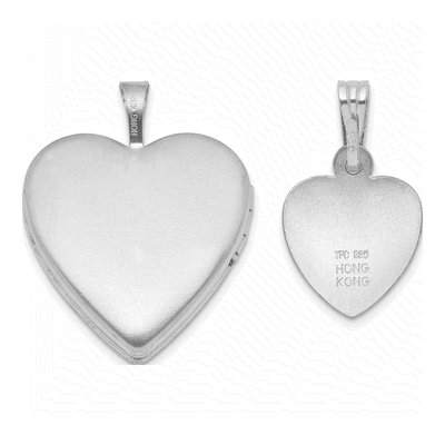 Sterling Silver Locket Necklace Set, 18 in Box Chain – view 4
