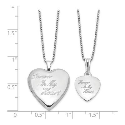 Sterling Silver Locket Necklace Set, 18 in Box Chain – view 7