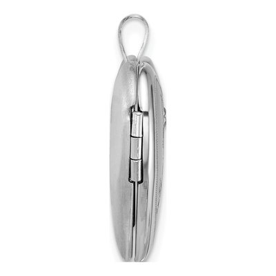 Sterling Silver 1/20 ct tw Diamond Two Dolphins Heart Locket – view 2