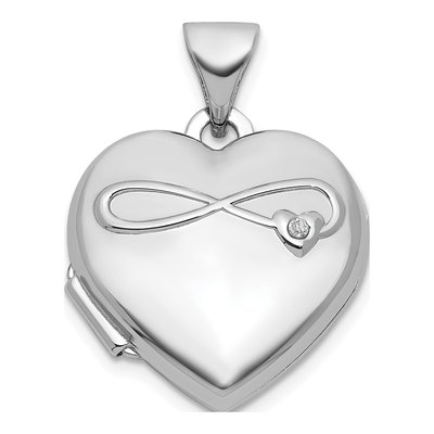 Sterling Silver Diamond Infinity Heart Locket