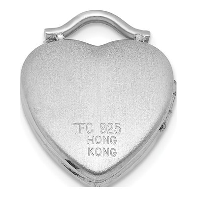 Sterling Silver 1/20 ct tw Diamond Heart Locket – view 3